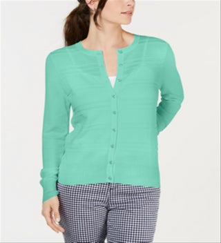 Charter Club Women's Textured Cardigan Blue Size Small