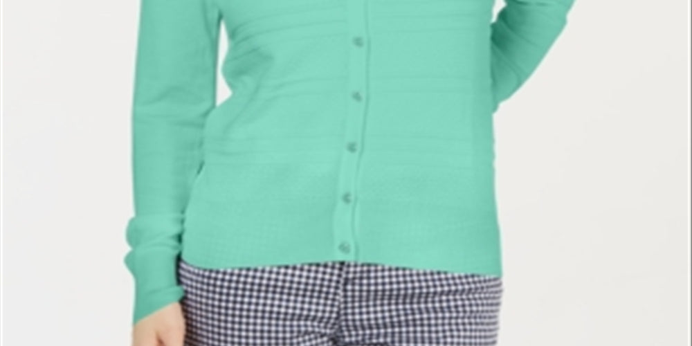 Cardigan texturizado feminino Charter Club azul tamanho pequeno