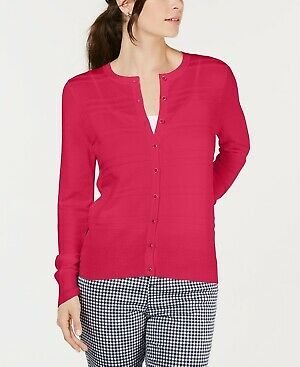 Cardigan texturizado feminino Charter Club rosa tamanho grande