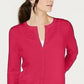 Cardigan texturizado feminino Charter Club rosa tamanho grande