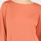JM Collection Top feminino com decote canoa e detalhes laranja, tamanho grande