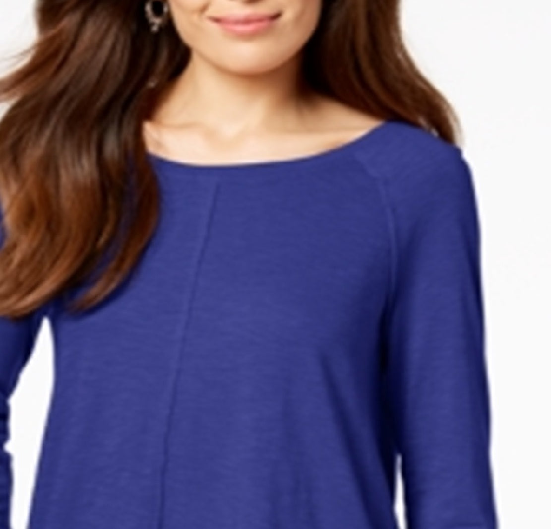 Estilo &amp; Co Feminino Algodão Cano Alto Baixo Azul Tamanho X-Grande