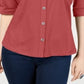 Camisa utilitária feminina Style &amp; Co vermelha tamanho X-S