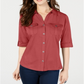 Camisa utilitária feminina Style &amp; Co vermelha tamanho X-S