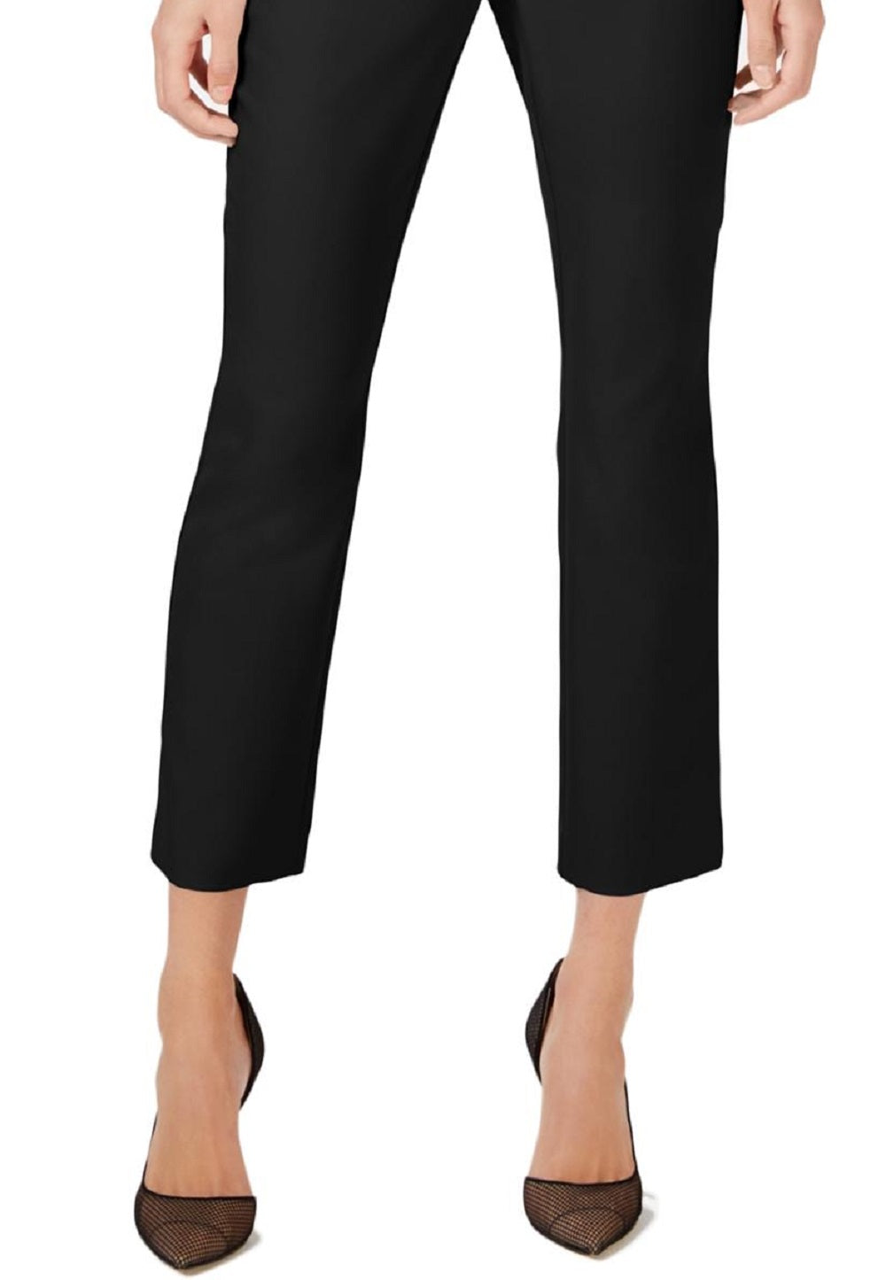 Calça feminina reta e cano curto INC International Concepts, preta, tamanho 0