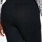 Calças femininas skinny pull-on Ponte da INC International Concepts, pretas, tamanho 16W