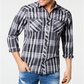 Camisa xadrez masculina de algodão Aaron da INC International Concepts com botões - preta, tamanho X-S