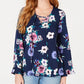 Top de renda com estampa floral feminino Style &amp; Co, azul, tamanho médio
