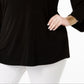 Blusa feminina Alfani com apliques de um ombro só, preta, tamanho 4X