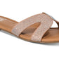 Material Girl Feminino Acelina Tecido Aberto Biqueira Casual Slide Rosa Tamanho 8 M