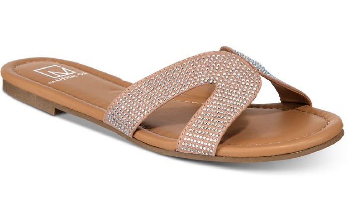 Material Girl Feminino Acelina Tecido Aberto Biqueira Casual Slide Rosa Tamanho 8 M