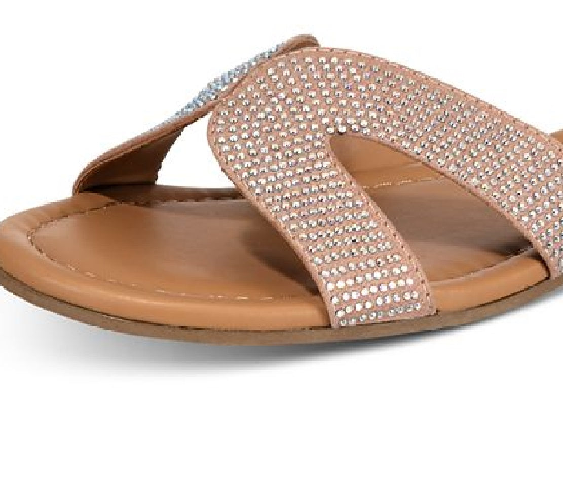 Material Girl Feminino Acelina Tecido Aberto Biqueira Casual Slide Rosa Tamanho 8 M