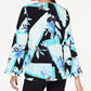 Blusa Alfani Feminina Aqua com Babados e Estampa Manga Longa e Gola V, Preta, Tamanho X-G