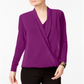 Blusa feminina Alfani Surplice Roxa Tamanho Pequeno XL