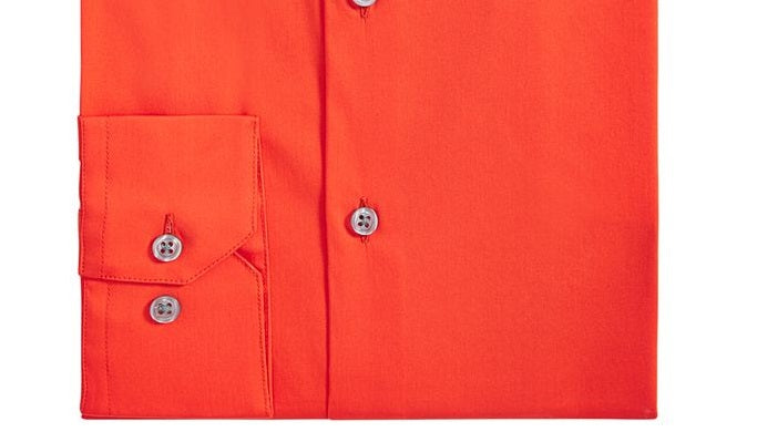 Camisa social masculina Alfani com gola laranja tamanho grande