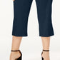 Calça Capri Feminina JM Collection com Controle de Barriga Azul Tamanho 1X