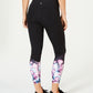 Leggings femininas Ideology com estampa floral e tornozelo, pretas, tamanho X-G