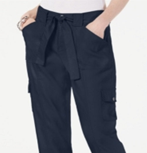 Calça cargo feminina com cinto da INC International Concepts, azul, tamanho 10