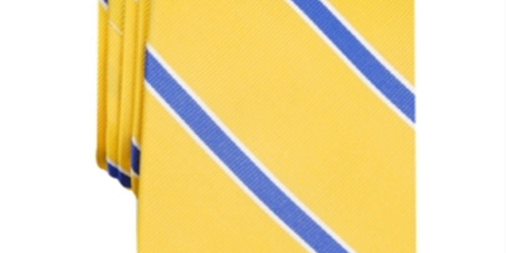 Gravata listrada masculina Club Room, amarela, tamanho regular