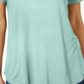 Blusa feminina com bainha curta e manga curta JM Collection, azul, tamanho pequeno XL