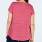 Camiseta feminina estampada plus size manga curta estilo &amp; co rosa tamanho 0X