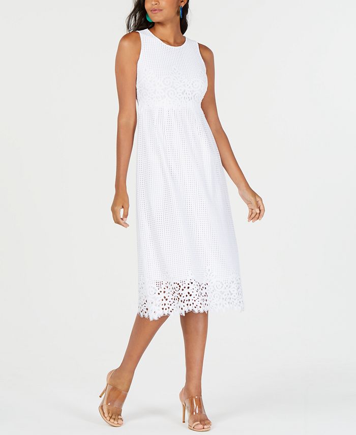 Vestido MIDI de renda feminino Alfani, branco, tamanho 6, pequeno