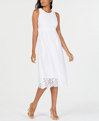 Vestido MIDI de renda feminino Alfani, branco, tamanho 6, pequeno
