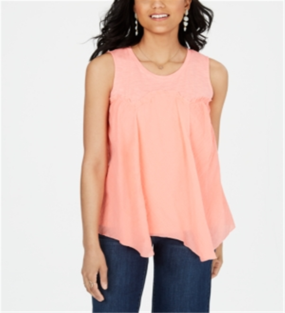 Top de lenço sem mangas coral feminino Style &amp; Co, rosa, tamanho grande