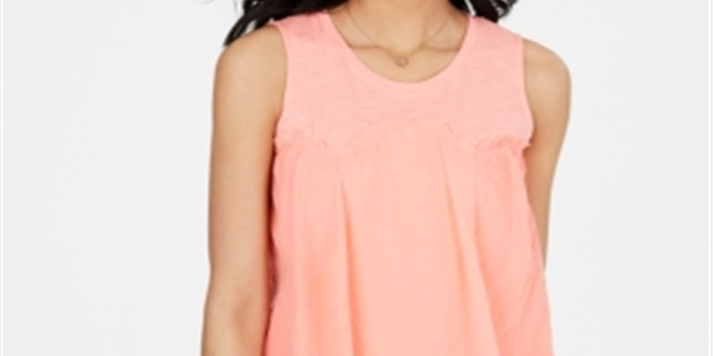 Top de lenço sem mangas coral feminino Style &amp; Co, rosa, tamanho grande