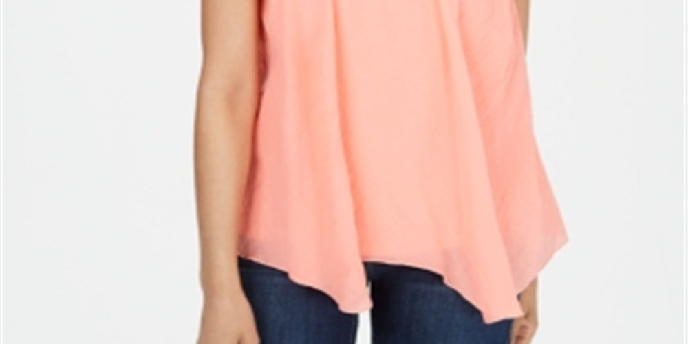 Top de lenço sem mangas coral feminino Style &amp; Co, rosa, tamanho grande