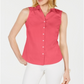 Camisa feminina com gola Charter Club rosa tamanho 18