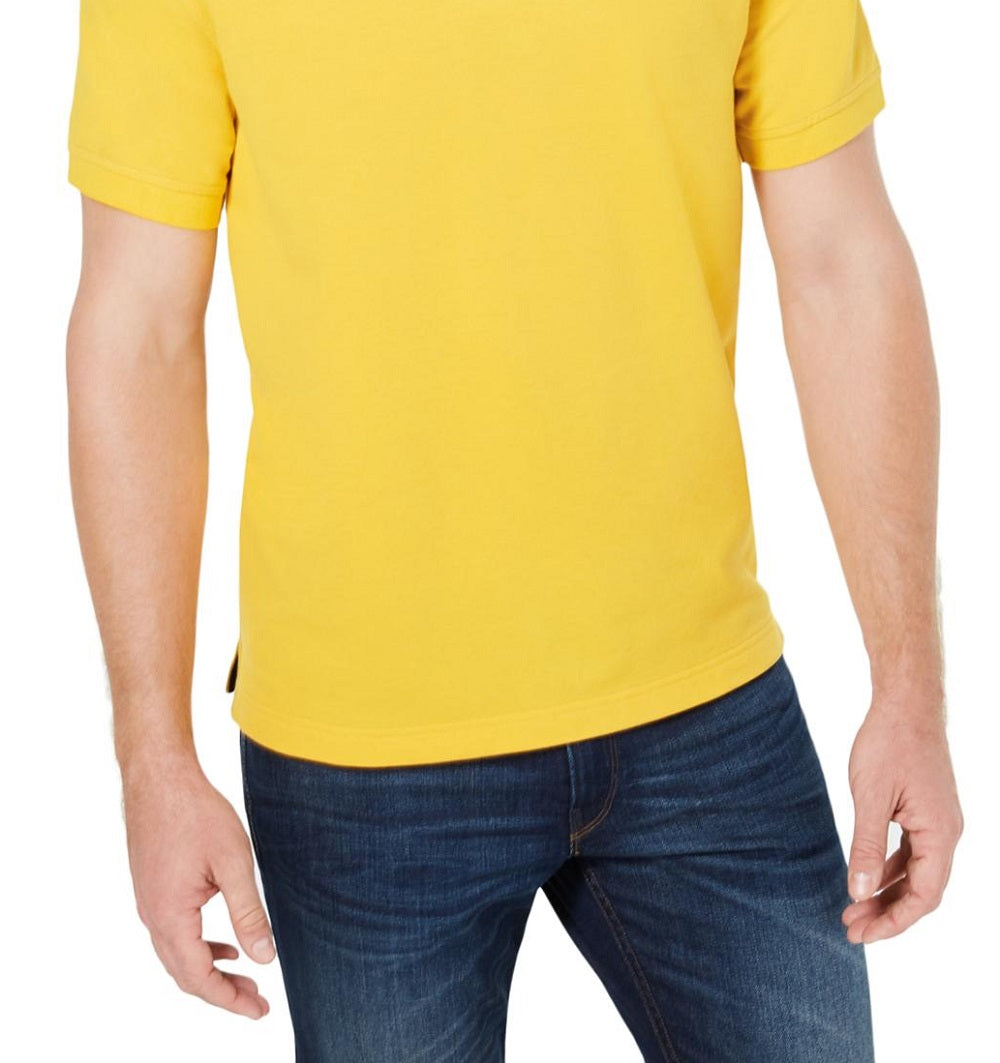 Camisa polo masculina Club Room Classic Fit Performance Piquet, amarela, tamanho XXX-G