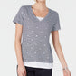 Blusa feminina Karen Scott em camadas, azul, tamanho pequeno