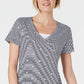 Blusa feminina Karen Scott em camadas, azul, tamanho pequeno