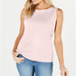 Karen Scott Blusa feminina de algodão com decote canoa, rosa, tamanho pequeno