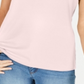 Karen Scott Blusa feminina de algodão com decote canoa, rosa, tamanho pequeno