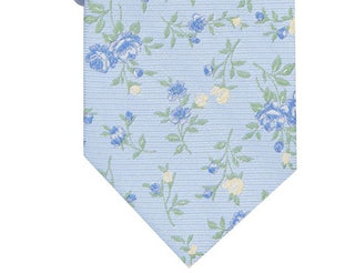 Gravata de seda floral Collins Bar III masculina, azul, tamanho regular