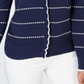 Cardigan feminino estampado com botões Charter Club, listrado, azul, tamanho médio