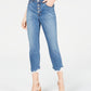 Calça jeans feminina com acabamento em renda da INC International Concepts, azul, tamanho 10
