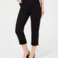 Calça Capri Feminina de Crochê com Franjas Estilo &amp; Co, Preta, Tamanho Pequeno