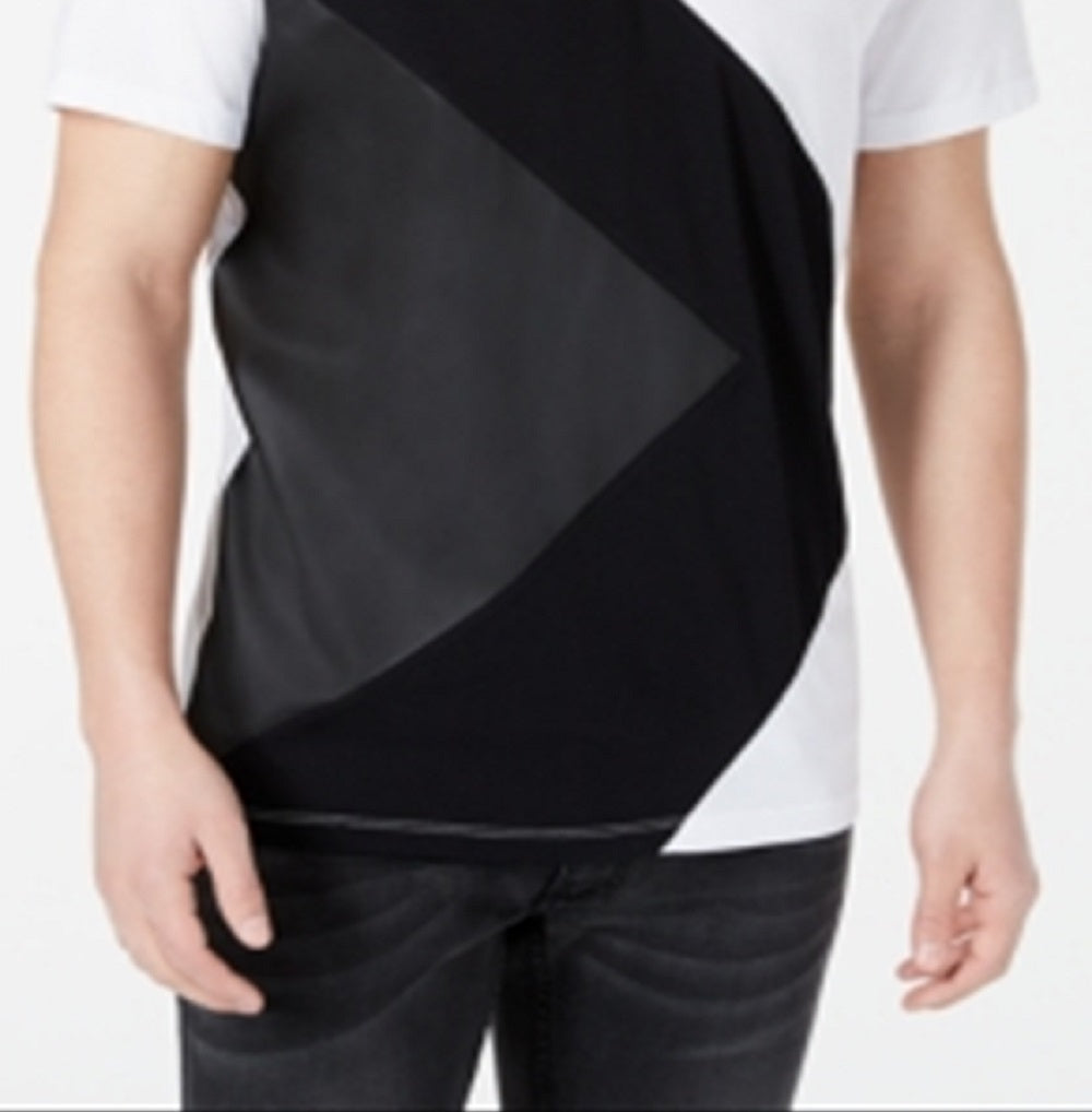 Camisa polo masculina com blocos de cores e mídia mista, branca, tamanho XX-G, da INC International Concepts