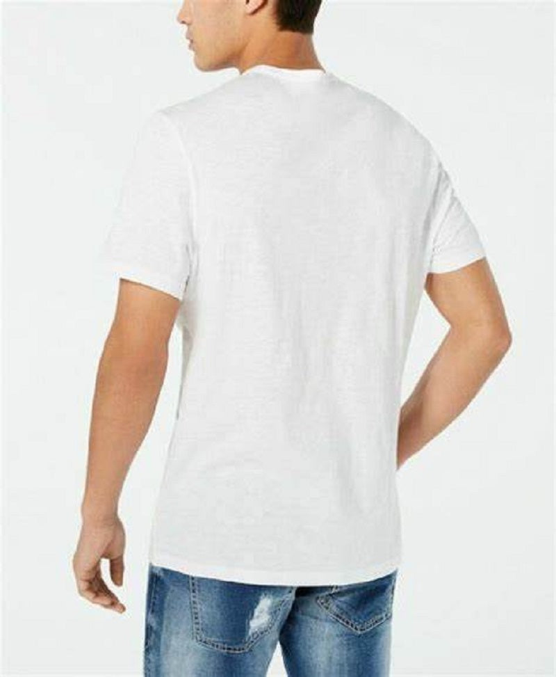 Camiseta masculina de algodão com strass e estampa gráfica da INC International Concepts, branca, tamanho pequeno