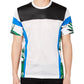 Camiseta masculina de malha com blocos de cores e peças da INC International Concepts, branca, tamanho médio