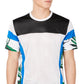 Camiseta masculina de malha com blocos de cores e peças da INC International Concepts, branca, tamanho médio