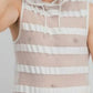 Camiseta regata listrada de malha com capuz masculina INC International Concepts, branca, tamanho XXX-G