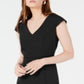 Vestido justo feminino Bar III com decote em V, preto, tamanho 0