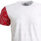Camiseta masculina American Rag com estampa de estrelas e blocos de cores, branca, tamanho grande