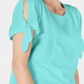 Karen Scott Blusa Feminina Manga Amarrada Azul Tamanho X-G