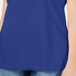 Camiseta feminina Karen Scott com gola trançada, azul, tamanho pequeno