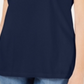 Camiseta feminina Karen Scott com gola trançada, azul, tamanho X-S